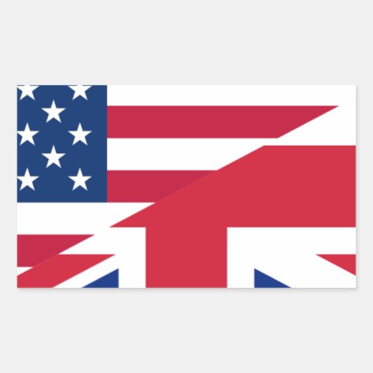 Sticker Rectangulaire usa uk (Devant)