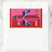 Sticker Rectangulaire USA ~ Vol BOAC (Sac)