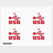 STICKER RECTANGULAIRE USB(赤) (Feuille)