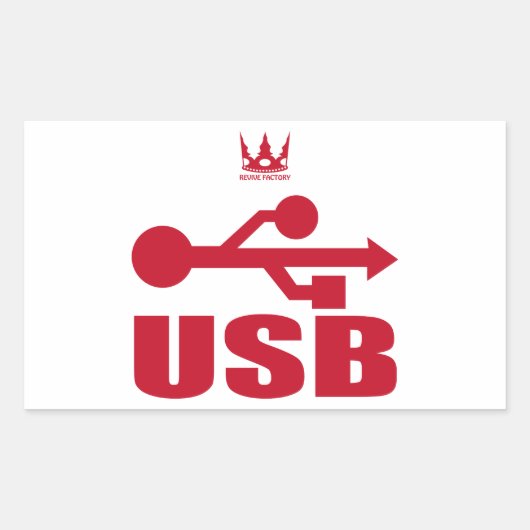 STICKER RECTANGULAIRE USB(赤) (Devant)