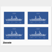 Sticker Rectangulaire USCG Cutter Hamilton whec-715 - ABD (Feuille)