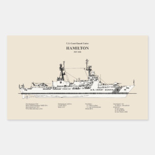 Sticker Rectangulaire USCG Cutter Hamilton whec-715 - SBD
