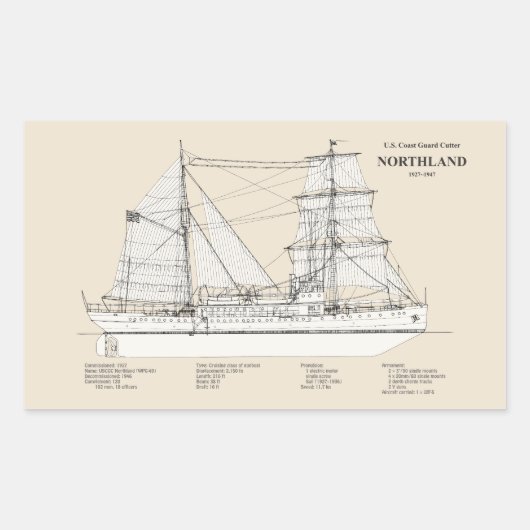 Sticker Rectangulaire USCG Cutter Northland wpg-49 - SBD (Devant)