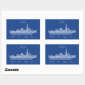 Sticker Rectangulaire USCG Cutter Polar Sea wagb-11 - ABD (Feuille)