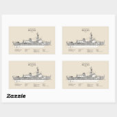 Sticker Rectangulaire USCG Cutter Polar Sea wagb-11 - SBD (Feuille)