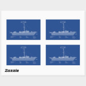 Sticker Rectangulaire USCG Cutter Sea Cloud wpg-284 - ABD (Feuille)