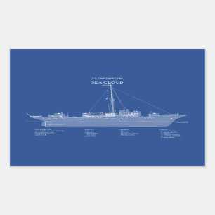 Sticker Rectangulaire USCG Cutter Sea Cloud wpg-284 - ABD