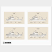 Sticker Rectangulaire USCG Cutter Spar wlb-206 - SBD (Feuille)