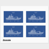Sticker Rectangulaire USCG Cutter Willow wlb-202 - ABD (Feuille)