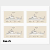 Sticker Rectangulaire USCG Cutter Willow wlb-202 - SBD (Feuille)