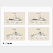 Sticker Rectangulaire USCG Legare wmec-912 - SBD (Feuille)