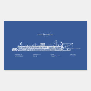 Sticker Rectangulaire USCG Lighthouse Tender Goldenrod - ABD
