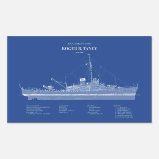 Sticker Rectangulaire USCG Roger B. Taney whec-37 - ABD (Devant)
