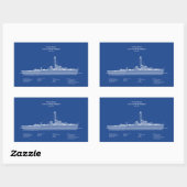 Sticker Rectangulaire USCG USS Albuquerque PF-7 - ABD (Feuille)