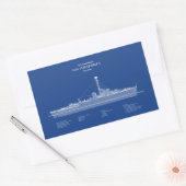 Sticker Rectangulaire USCG USS Albuquerque PF-7 - ABD (Enveloppe)