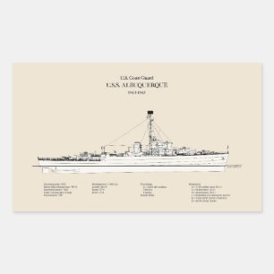 Sticker Rectangulaire USCG USS Albuquerque PF-7 - SBD