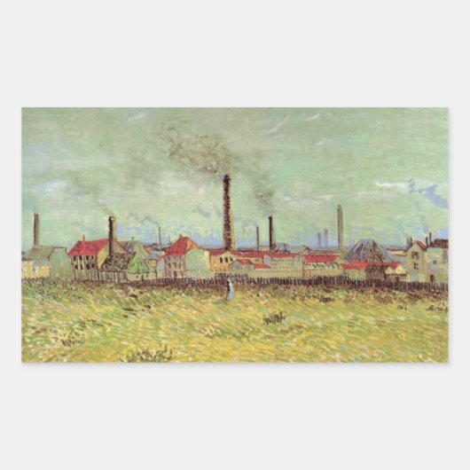 Sticker Rectangulaire Usines à Asnieres par Vincent van Gogh (Devant)