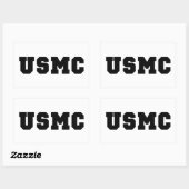 Sticker Rectangulaire USMC [bold text] (Feuille)