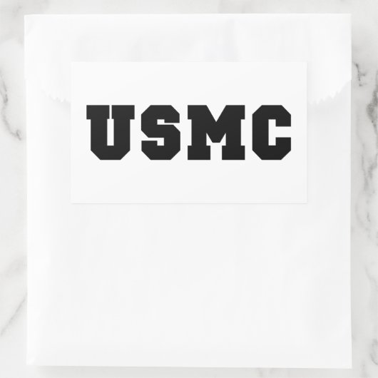 Sticker Rectangulaire USMC [bold text] (Sac)