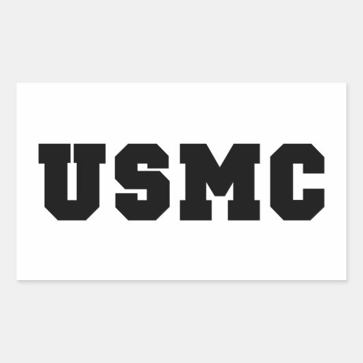 Sticker Rectangulaire USMC [bold text] (Devant)