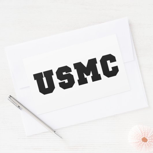 Sticker Rectangulaire USMC [bold text] (Enveloppe)