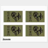 Sticker Rectangulaire USMC Créé en 1775 (Feuille)