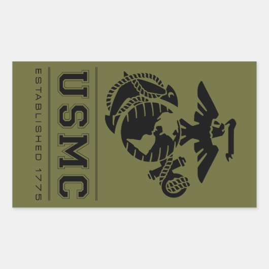 Sticker Rectangulaire USMC Créé en 1775 (Devant)