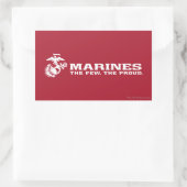 Sticker Rectangulaire USMC Les rares Logo Fiers - Blanc (Sac)
