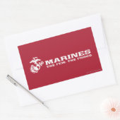 Sticker Rectangulaire USMC Les rares Logo Fiers - Blanc (Enveloppe)