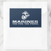 Sticker Rectangulaire USMC Les rares Logo Fiers Empilés - Blanc (Sac)