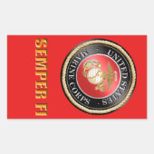 Sticker Rectangulaire USMC Semper Fi (Devant)