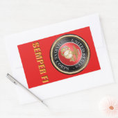 Sticker Rectangulaire USMC Semper Fi (Enveloppe)