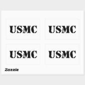 Sticker Rectangulaire USMC [texte du gabarit] (Feuille)