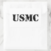Sticker Rectangulaire USMC [texte du gabarit] (Sac)