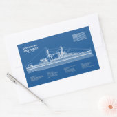 Sticker Rectangulaire USS Arizona - Plan de plan d'expédition ABD (Enveloppe)