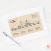Sticker Rectangulaire USS Arizona - Plan directeur des navires SD (Enveloppe)