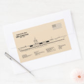 Sticker Rectangulaire USS Enterprise - Plan directeur des expéditions SD (Enveloppe)