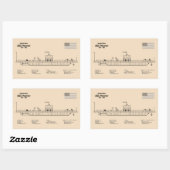 Sticker Rectangulaire USS Monitor - Plan de plan d'expédition SD (Feuille)