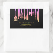 Sticker Rectangulaire Ustensiles de cuisine de chef de catering (Sac)