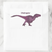 Sticker Rectangulaire Utahraptor violet droite (Sac)