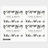 Sticker Rectangulaire Vacances Black & Gold Pine & Berries (Feuille)