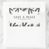Sticker Rectangulaire Vacances Black & Gold Pine & Berries (Sac)