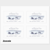 Sticker Rectangulaire Vacances de Noël bleu minimal (Feuille)