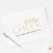 Sticker Rectangulaire Vacances en or (Enveloppe)