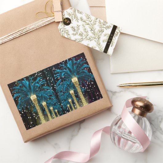 Sticker Rectangulaire Vacances Palme d'hiver (Cadeaux)