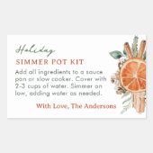 Sticker Rectangulaire Vacances Simmer Pot Kits Stovetop Potpourri Étique (Devant)