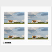 Sticker Rectangulaire Vache Blonde d'Aquitaine en Dordogne, France (Feuille)