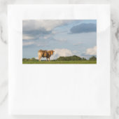 Sticker Rectangulaire Vache Blonde d'Aquitaine en Dordogne, France (Sac)