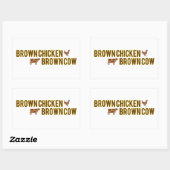 Sticker Rectangulaire Vache Brown Brown au poulet (Feuille)