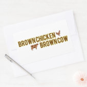 Sticker Rectangulaire Vache Brown Brown au poulet (Enveloppe)